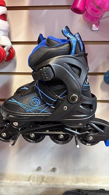 Детские раздвижные роликовые коньки (два варианта дизайна: черно-синие