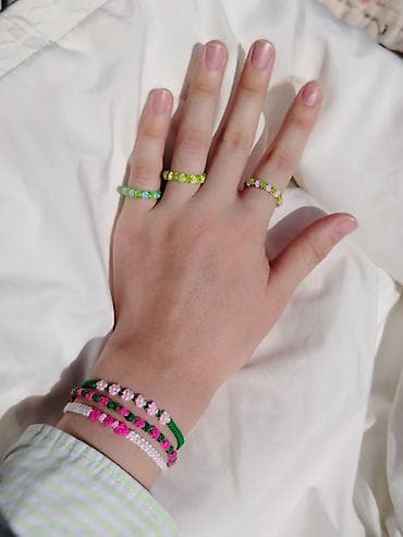 Набор летних украшений ручной работы из макраме: - Браслеты с — 3