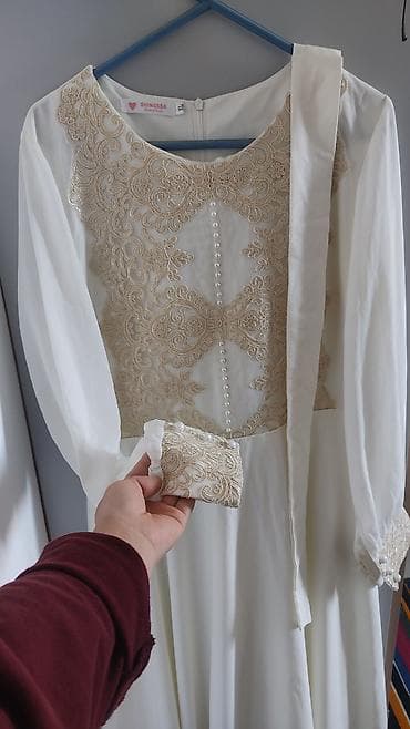 меняю на сапог: Платье SHINESSA (размер XL), молочного цвета. - Материал: легкий — 2