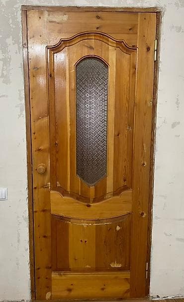 стекол: Двери для домов и квартир, Деревянная, Одностворчатая, Со стеклом, цвет - Коричневый — 1