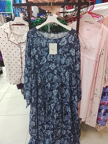 oversize: Свободное длинное платье в цветочек - Фасон: oversize/бохо, длина — 3