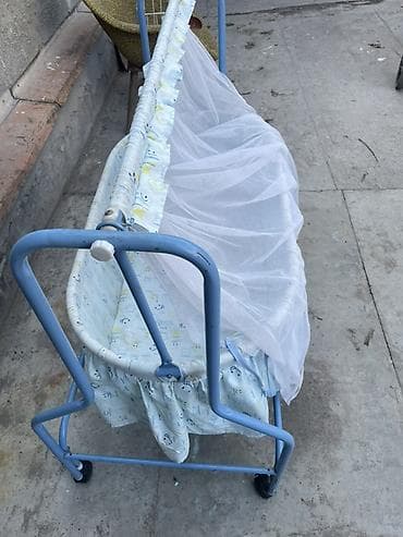 детские коляски люльки: Люлька, Б/у, Колыбель, Металл, цвет - Голубой, Самовывоз — 4