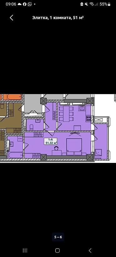 Продажа квартир: 1 комната, 52 м², Элитка, 3 этаж, Готовая ПСО (под самоотделку) — 3