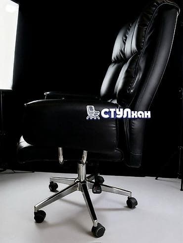 Лакокрасочные материалы: Офисное кресло, С колесиками, цвет - Черный, Экокожа — 4