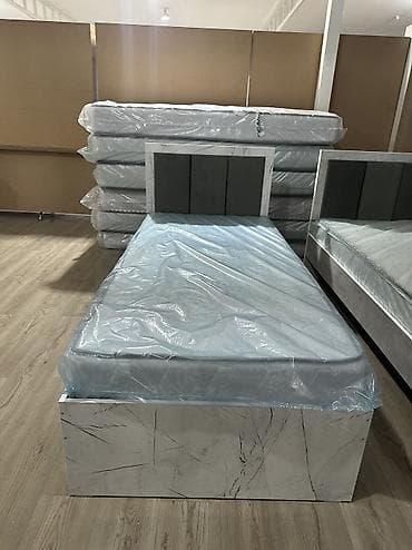 спальные мебели: Односпальная кровать, Новый, С мягким изголовьем, длина - 200 см — 3