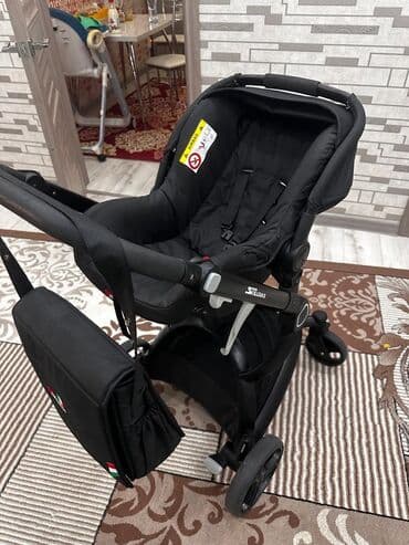 прогулочные коляски фирмы капелла: Коляска, цвет - Черный, Б/у — 2