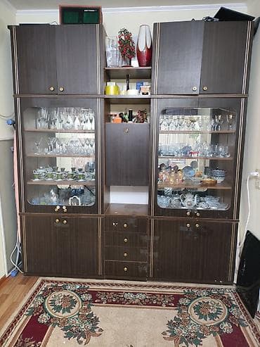 Гарнитур для зала, Шкаф, Дерево, цвет - Коричневый