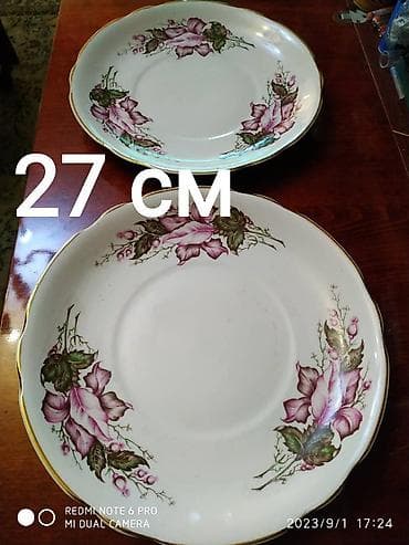 Продаю блюда фарфор круглые диаметр 27 см 2 шт цена 500 сом за 1 шт