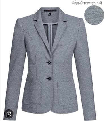 Мырзалардын бут кийими: Женский пиджак, серый текстурный - Классический приталенный крой - — 1