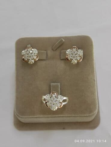 эксклюзивные свадебные пригласительные: Набор с камнями Сапфир Серебро покрыто золотом пробы 925 Качество — 2