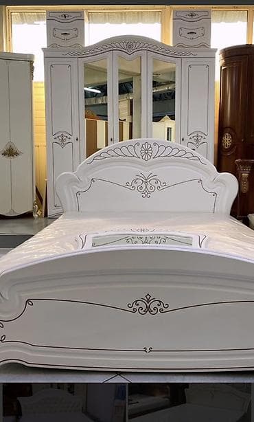 мебель спалний: Спальный гарнитур, Двуспальная кровать, цвет - Белый — 1