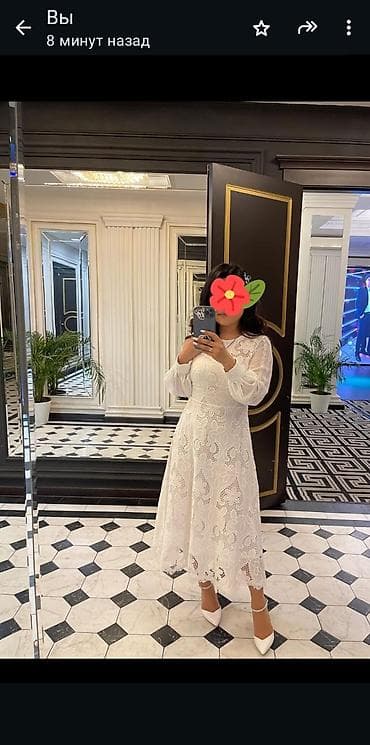 Платья: Вечернее платье, А-силуэт, Длинная модель, С рукавами, M — 1