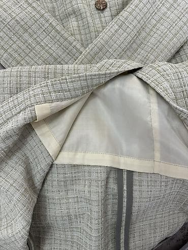 tech fleese: Повседневное платье, Осень-весна, Длинная модель, Твид, Прямое, XS — 6