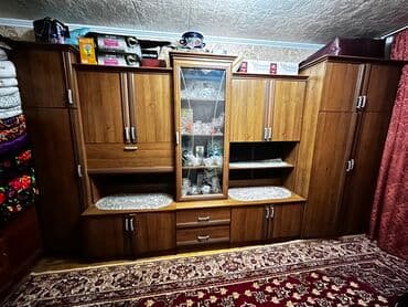 шкафа нет: Зал үчүн гарнитур, Шкаф, ДСП, түсү - Күрөң — 1