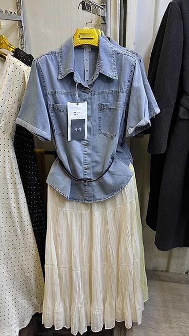 джинсы и блузка: Джинсовая рубашка + плиссированная юбка (комплект)

Размер Стандарт!!! — 1