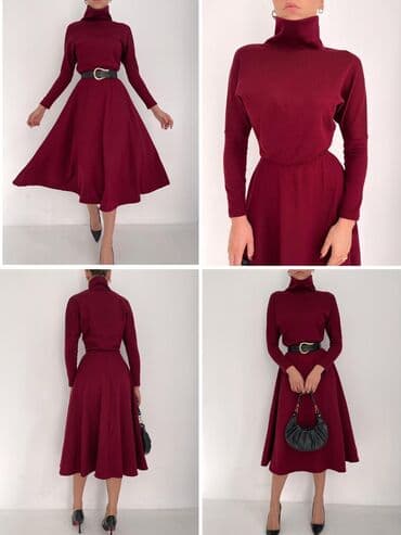 зимние платья для беременных: Новые теплые платья, производство Турция, размеры S, M, 1700 сомов — 2