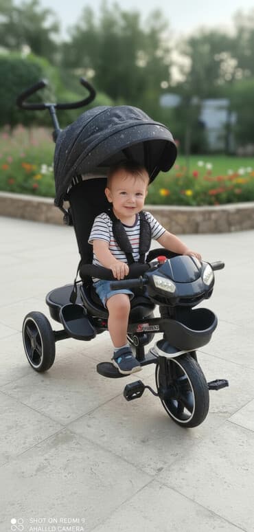 детская обувь с высоким берцем: Коляска, цвет - Черный, Б/у — 1