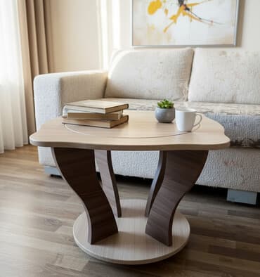 продаю топчан: НОВЫЙ Журнальный столик с фигурной столешницей и оригинальными — 1