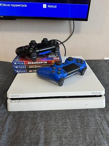 игры playstation 4: PlayStation 4 Slim (белая), комплект для игр - Консоль Sony — 2