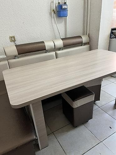 Мебельные гарнитуры: Кухонный мягкий уголок, Б/у, ЛДСП, цвет - Бежевый — 2