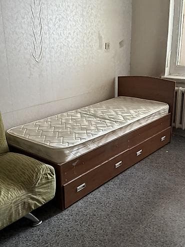 Керебеттер: Бир кишилик керебет, Матрасы бар, узуну - 190 см — 1