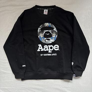 c a: Свитшот AAPE BY A BATHING APE - Цвет: черный - Принт: фирменный — 4