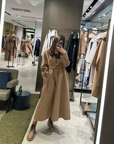 вечерние платья больших размеров бишкек: Пальто, Осень-весна, Овечья шерсть, Длинная модель, Без подкладки, S — 1