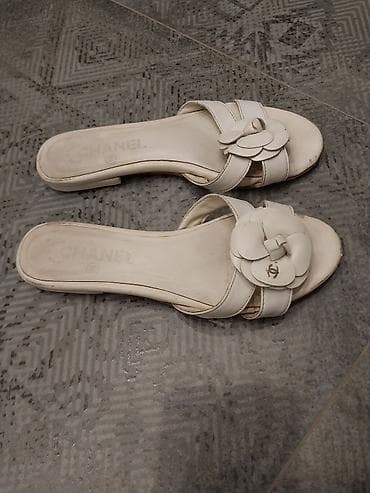 Босоножки, 37, Chanel, Б/у, цвет - Белый, Самовывоз