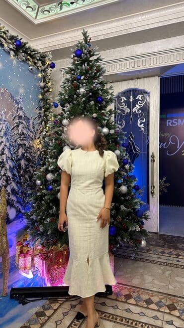 платья из ангоры больших размеров: Вечернее платье, Длинная модель, Твид, С рукавами, M — 3