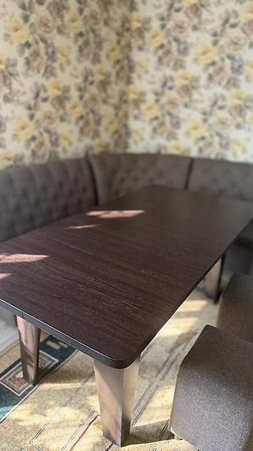 Кухонный мягкий уголок, Б/у, ЛДСП, цвет - Коричневый