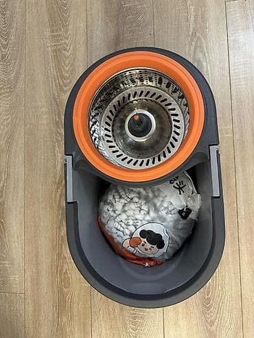 Чарбалык товарлар: Швабра с ведром и центрифугой (spin-mop) - Комплект: телескопическая — 3