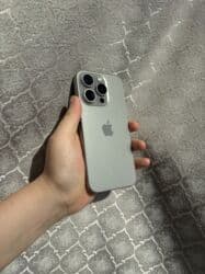 бу стралный: IPhone 15 Pro, Колдонулган, 128 ГБ, Natural Titanium, 92 % — 4