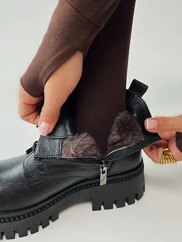 женские сапоги с мехом: Натуральная кожа, Натуральный мех!Женские зимние ботинки на шнуровке — 2