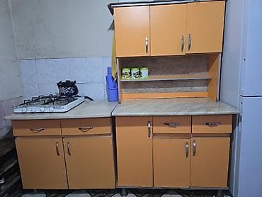 стол табуретки: Кухонный гарнитур, цвет - Оранжевый — 1