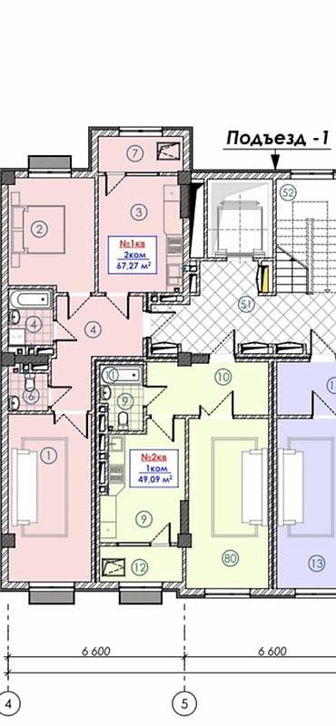 Батирлерди сатуу: 2 бөлмө, 67 м², Элитка, 5 кабат, Даяр ПСО (өзү оңдоп түзөтүп бүтүү үчүн) — 2