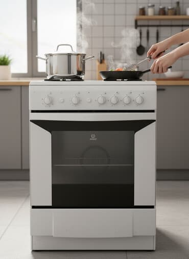 плита беко: Indesit, Газовая, Механическое, Напольная, Б/у, Полная оплата — 1