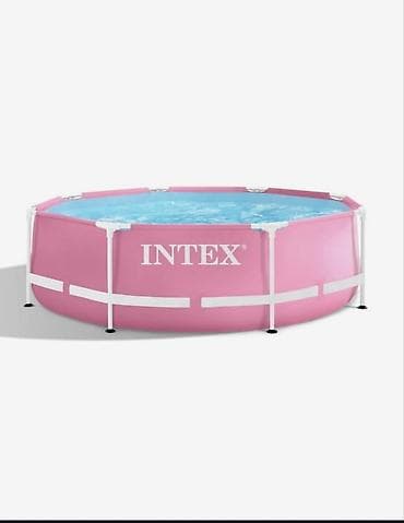 Спорт жана хобби: Каркасный бассейн Intex, круглый, розовый Цена:6800с доставка — 3
