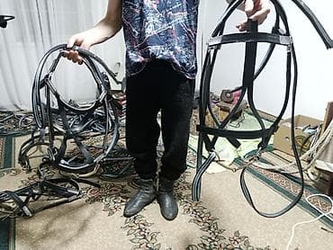 Уздечки и оголовья для лошади - Комплект кожаных оголовьев/уздечек с