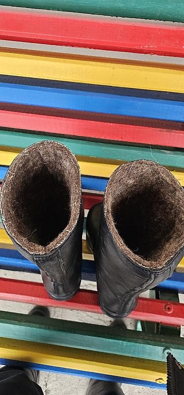 вечернее платье с: Зимние мужские сапоги из черной натуральной кожи. - Утепление — 3