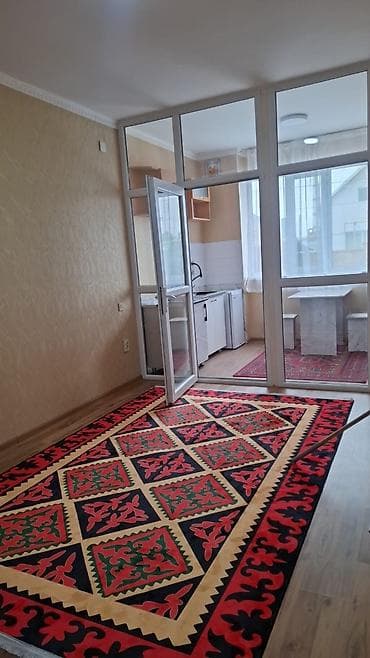 Студия с кухонной зоной и отдельным санузлом. Планировка и отделка: -