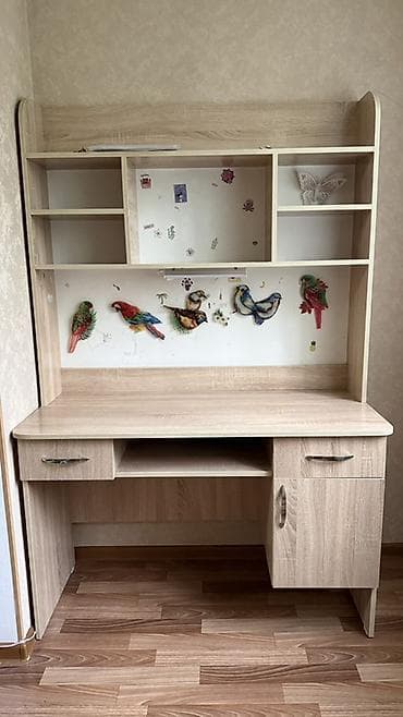 парта для учёбы: Компьютерный стол, С полками — 1