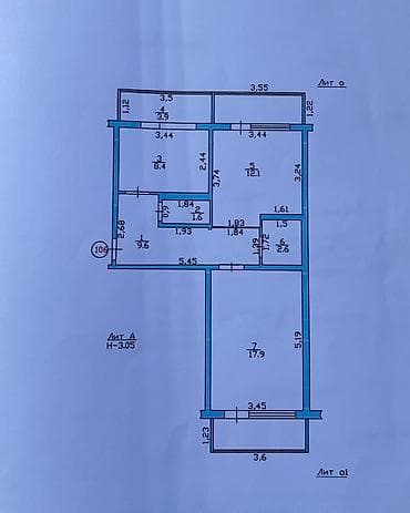 комната тунгуч: 2 бөлмө, 56 м², 105-серия, 6 кабат, Евроремонт — 8