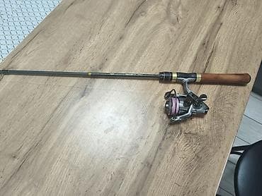 мини удочка: Удочка 1.7 метра с титановым наконечником, катушка железная хорошая — 3