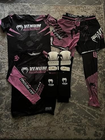 ювелирные перчатки: Комплект экипировки Venum Training Camp (чёрно‑розовый) Состав — 1