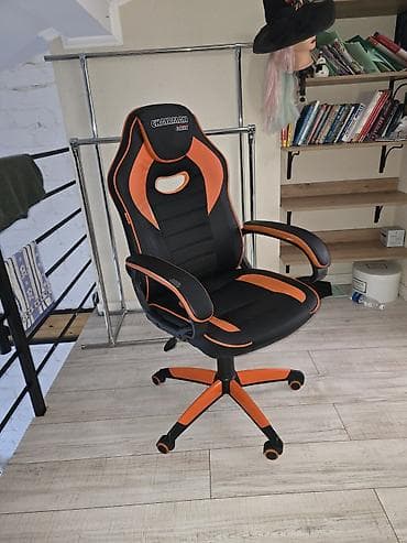 Столдор: Оюн үчүн кресло, Колдонулган, Дөңгөлөктүү, түсү - Кара, Экокожа — 6