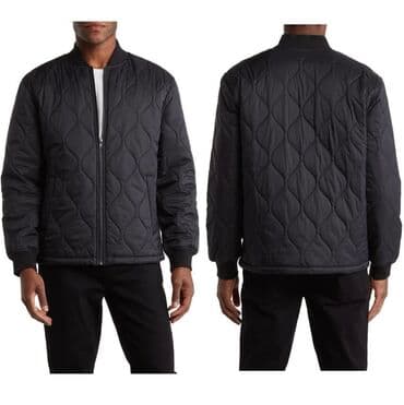 трикотажная: 14th & Union. Стеганый бомбер.Ромбовидная стежка придает изящество — 3