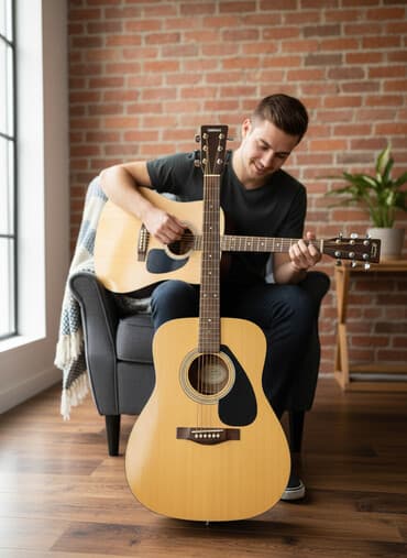 стойка микрофонная: Акустическая гитара Yamaha F310 + чехол - Тип: западная дредноут (6 — 1