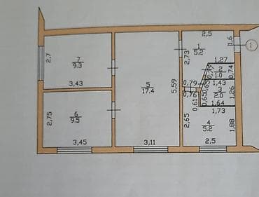 срочно продаю: 3 комнаты, 50 м², Индивидуалка, 1 этаж — 2