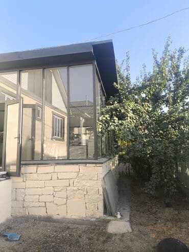 дом фрунзе совхоз: 140 м², 5 бөлмө, Жылуу пол, Жертөлө, ороо, Забор, тосулган — 2