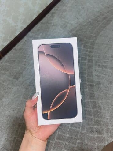 телефонов айфон: IPhone 16 Pro Max, Колдонулган, 256 ГБ, Desert Titanium, Куту, 100 % — 2